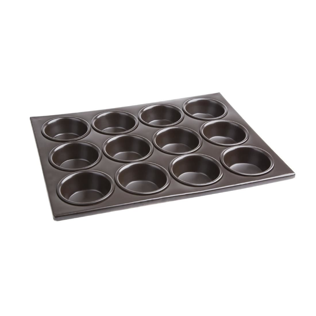 Vogue Aluminium Non-Stick Muffin Tray 12 Cup - C562 Baking Tins & Trays Vogue   