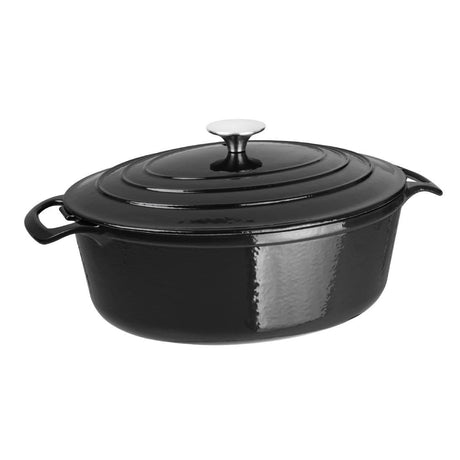 Vogue Black Oval Casserole Dish 5Ltr - GH306 Oven to Table Vogue   