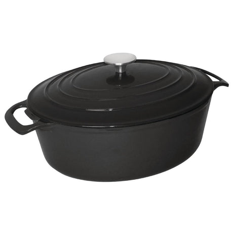 Vogue Black Oval Casserole Dish 6Ltr - GH310 Oven to Table Vogue   