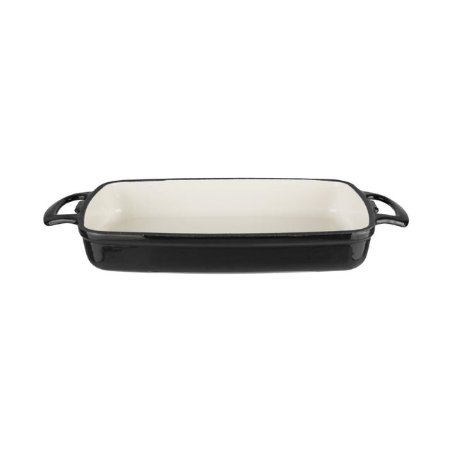 Vogue Black Rectangular Cast Iron Dish 1.8Ltr - GH323 Oven to Table Vogue   