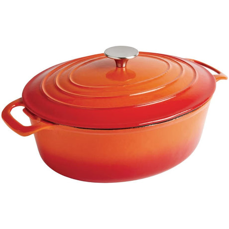 Vogue Orange Oval Casserole Dish 5Ltr - GH311 Oven to Table Vogue   