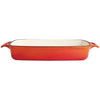 Vogue Orange Rectangular Cast Iron Dish 2.8Ltr - GH322 Oven to Table Vogue   