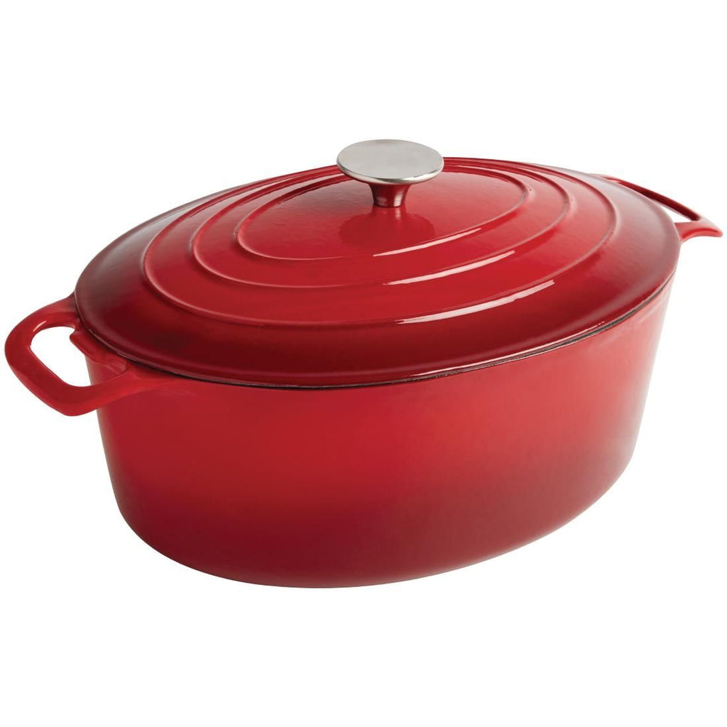 Vogue Red Oval Casserole Dish 5Ltr - GH313 Oven to Table Vogue   