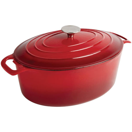 Vogue Red Oval Casserole Dish 5Ltr - GH313 Oven to Table Vogue   