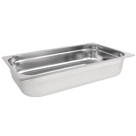 Vogue Stainless Steel 1/1 Gastronorm Pan 100mm - K923 GN Gastronorm Pans Vogue   