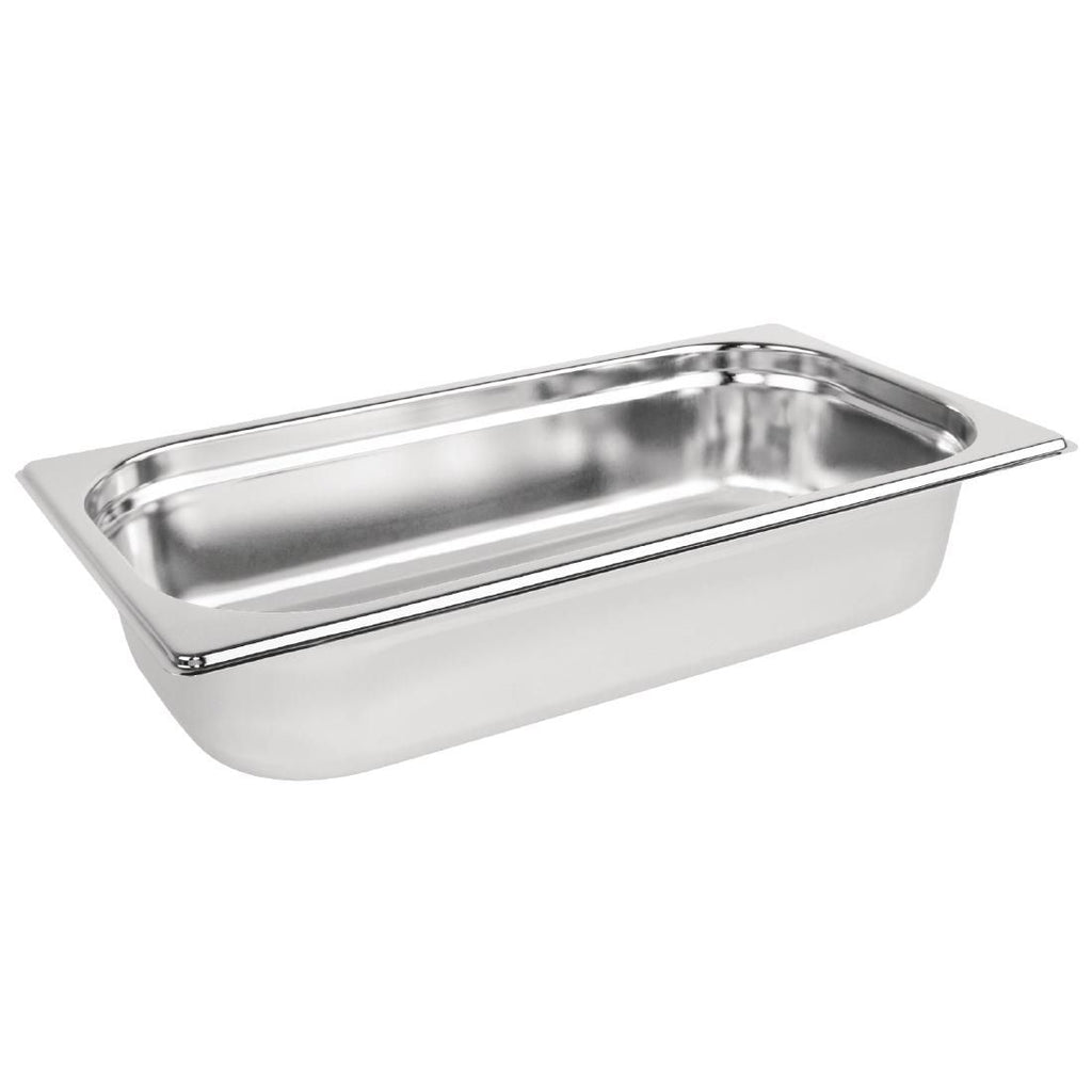 Vogue Stainless Steel 1/3 Gastronorm Pan 65mm - K929 GN Gastronorm Pans Vogue   