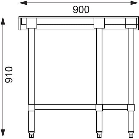 Vogue Stainless Steel Corner Table 700mm - GL278 Stainless Steel Corner Tables & Units Vogue   