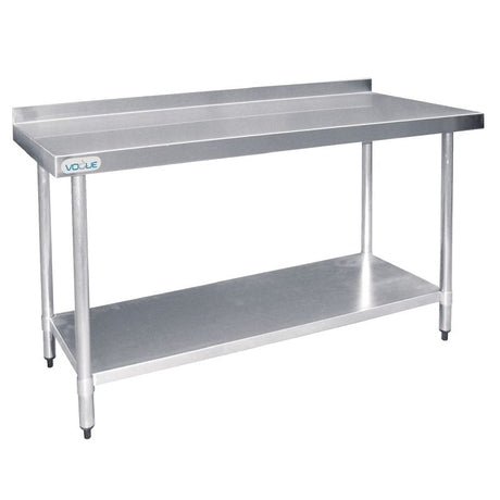 Vogue Stainless Steel Prep Table With Upstand 1200mm - T381 Stainless Steel Wall Tables Vogue   