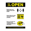 We Are Open Social Distancing Shop Guidance Poster A4 - FN657 Guidance Posters & Floor Graphics Unbranded   