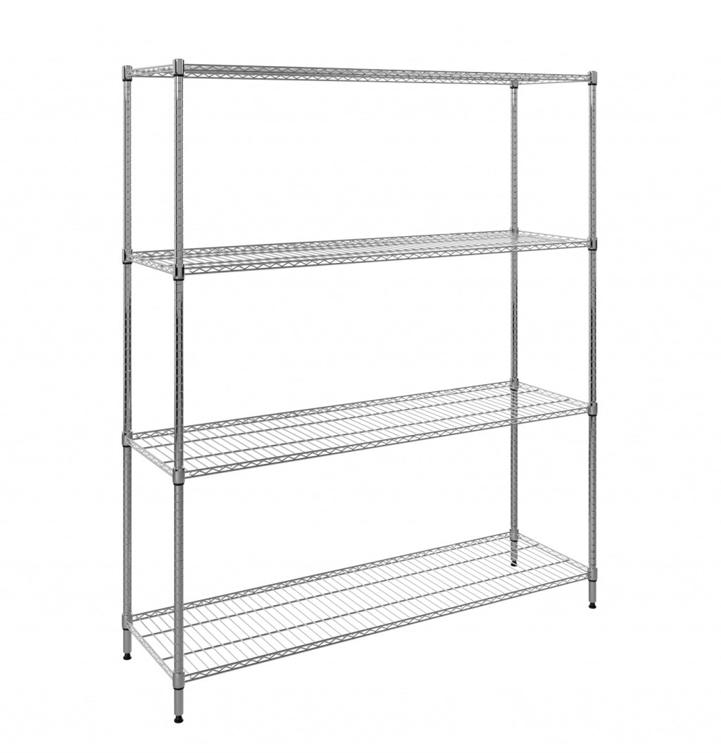 Empire 4 Tier Wire Racking Shelving Kit 1500mm Wide - RACK-1500 Chrome Wire Shelving and Racking Empire   