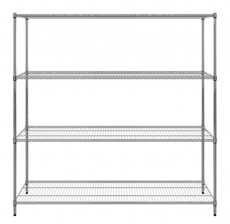Empire 4-Tier Heavy-Duty Wire Shelving Unit | 1800mm Wide, 120kg Per Shelf Storage Rack – RACK-1800 Chrome Wire Shelving and Racking Empire