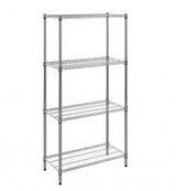 Empire 4-Tier Heavy-Duty Wire Shelving Unit | 750mm Wide, 120kg Per Shelf Storage Rack – RACK-750 Chrome Wire Shelving and Racking Empire