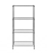Empire 4-Tier Heavy-Duty Wire Shelving Unit | 750mm Wide, 120kg Per Shelf Storage Rack – RACK-750 Chrome Wire Shelving and Racking Empire