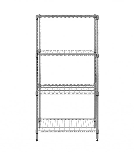 Empire 4-Tier Heavy-Duty Wire Shelving Unit | 750mm Wide, 120kg Per Shelf Storage Rack – RACK-750 Chrome Wire Shelving and Racking Empire