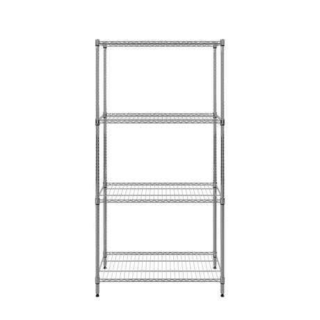 Empire 4-Tier Heavy-Duty Wire Shelving Unit | 900mm Wide, 120kg Per Shelf Storage Rack – RACK-900 Chrome Wire Shelving and Racking Empire